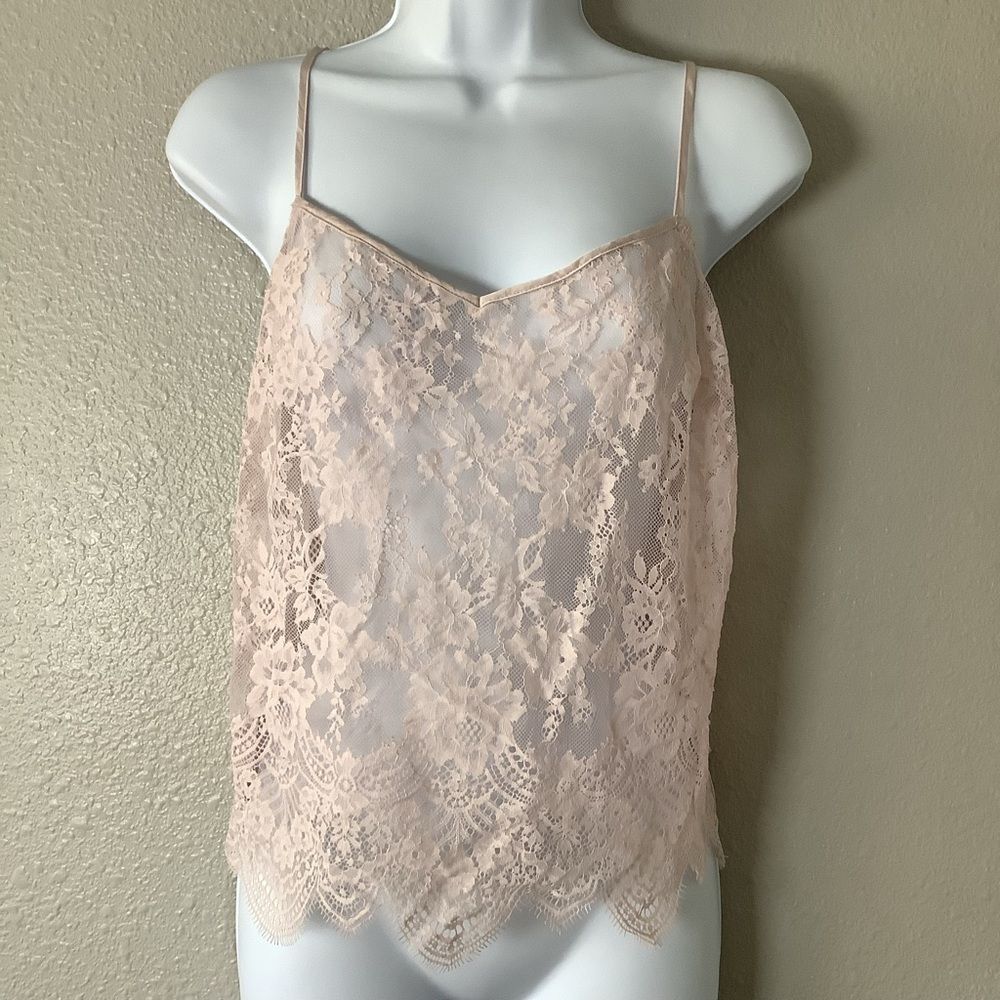 Victoria's Secret Sheer Lace Pink Coquette Dollette Feminine Romantic Camisole M